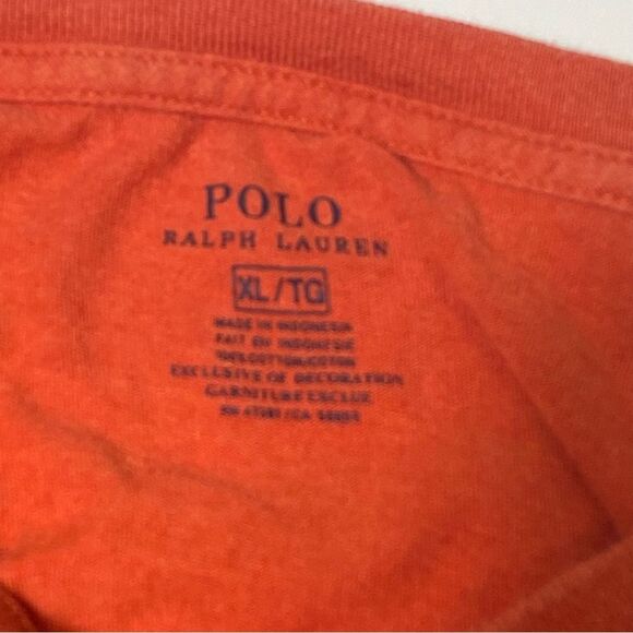 Polo Ralph Lauren Orange Long Sleeve Crewneck Tee Shirt Men's Size XL - Picture 6 of 12